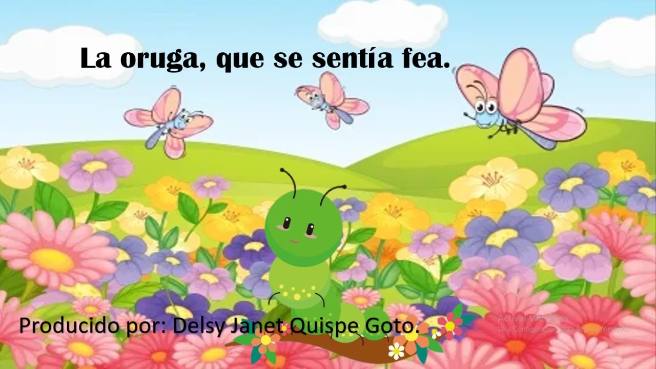 La oruga, que se sent&iacute;a fea. Cuento infantil