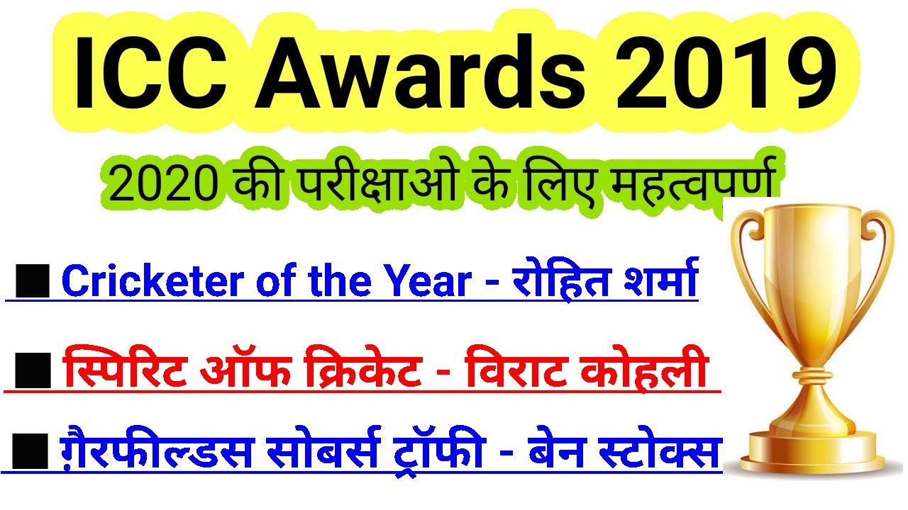 ICC Awards 2019 | Awards Current Affairs 2020 | Target Study IQ | Saurabh Gupta Sir | Awards 2020 |