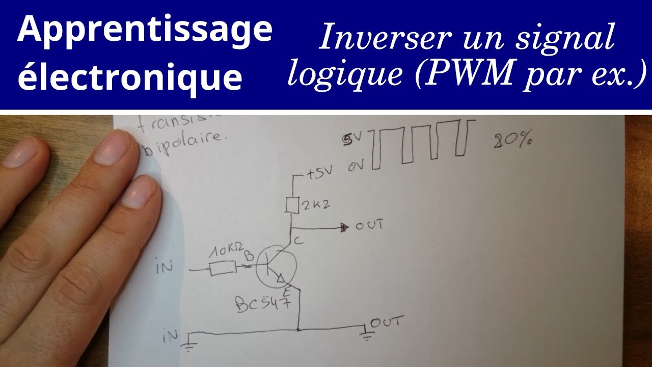 #7 Inverser un signal logique (pwm par ex) avec un transistor