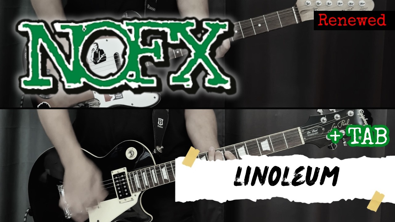 NOFX - Linoleum (Guitar Cover + TAB on Screen)