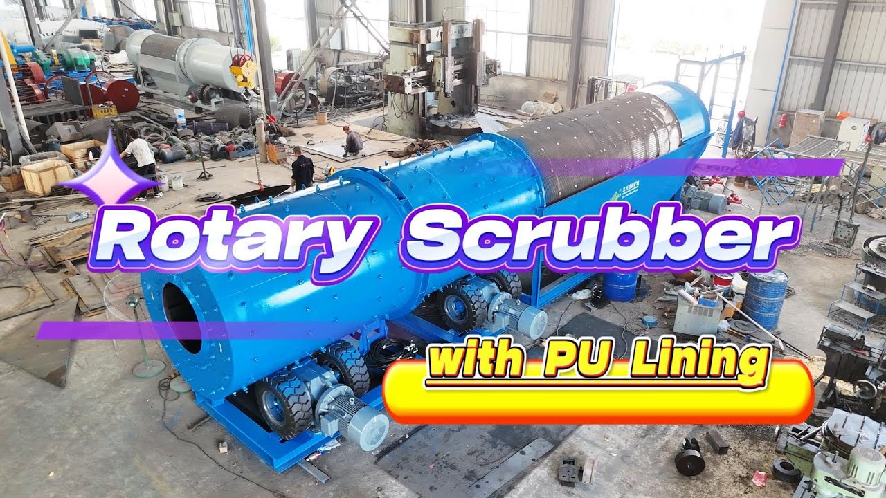 150-200 tph Tin ore washing machine rotary scrubber trommel screen for alluvial gold ore washing