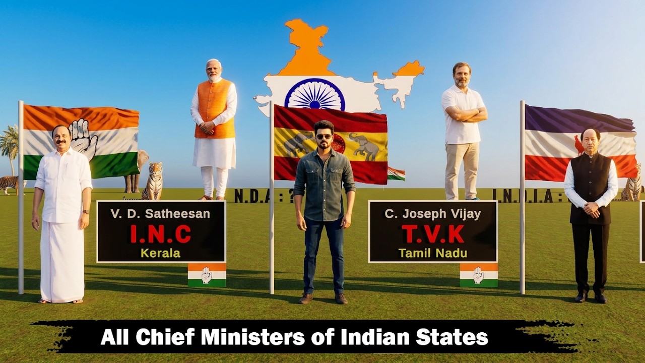 List of All Current Chief Ministers of India 2026 | #TVK #CMVijay #VDSatheesan #SuvenduAdhikari #BJP