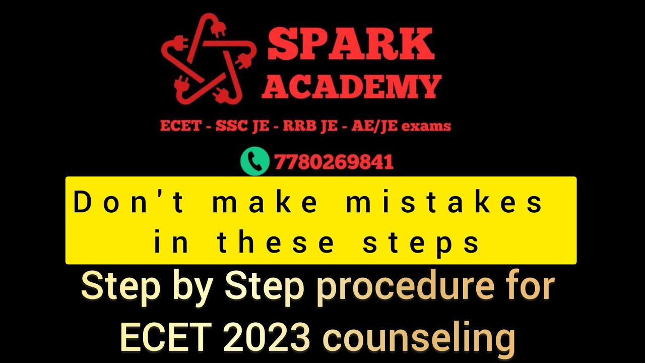 Step by step counseling procedure for ECET - 2023 