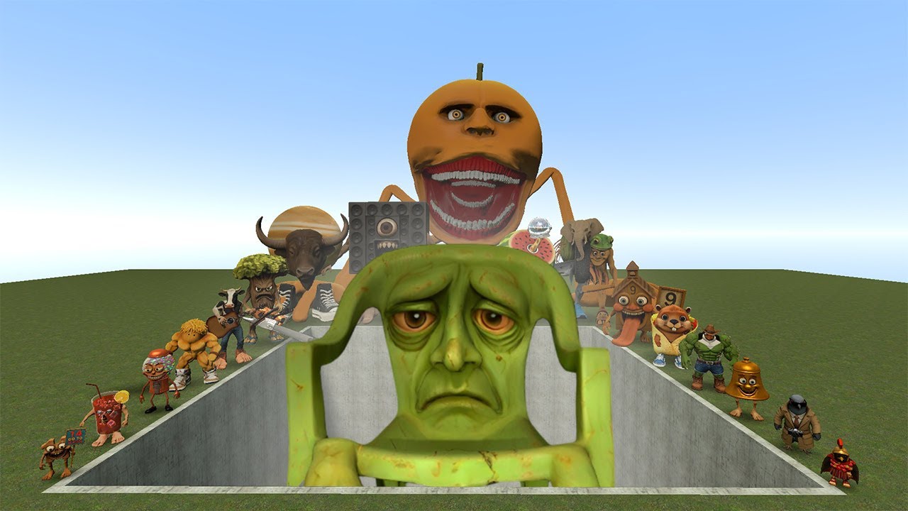 Мемы ИИ Brainrot против сломанных боссов Karkerkar Kurkur в гигантской яме – Gmod Chaos