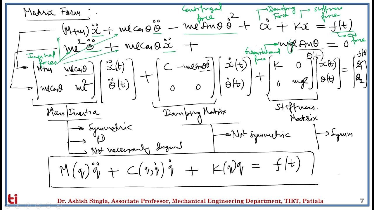 S19 - Robot Dynamics: Euler Lagrange Formulation II - Cart-Pole System