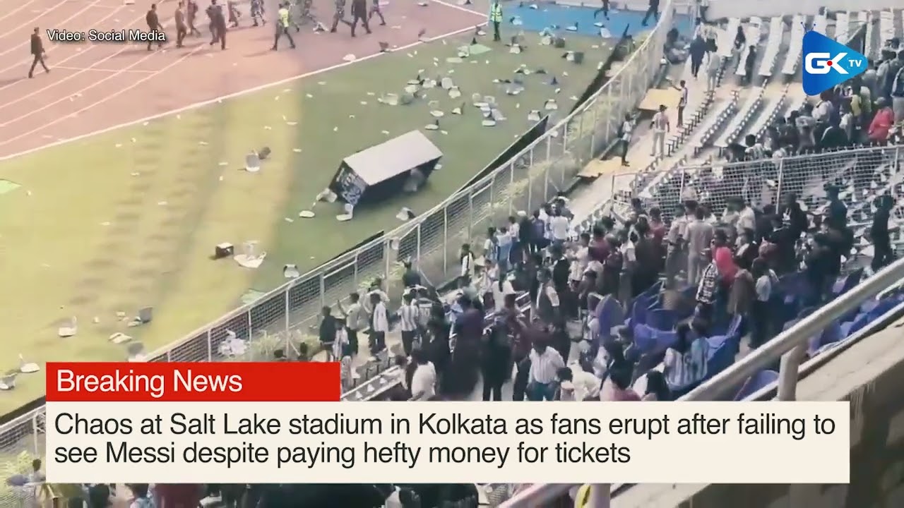 Chaos at Salt Lake stadium in Kolkata as fans erupt after failing to see Lionel Messi