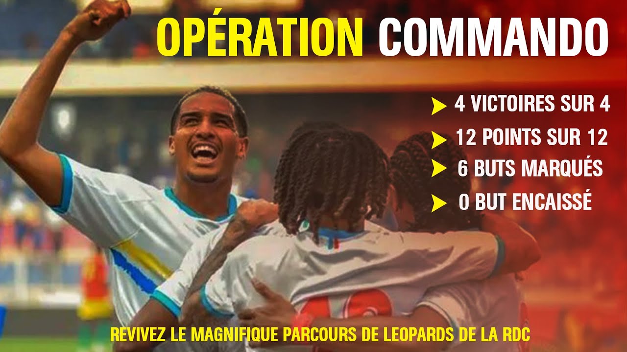 MAGNIFIQUE PARCOURS DE LEOPARDS DE LA RDC AUX ELIMINATOIRES DE LA CAN MAROC 2025 GROUPE H