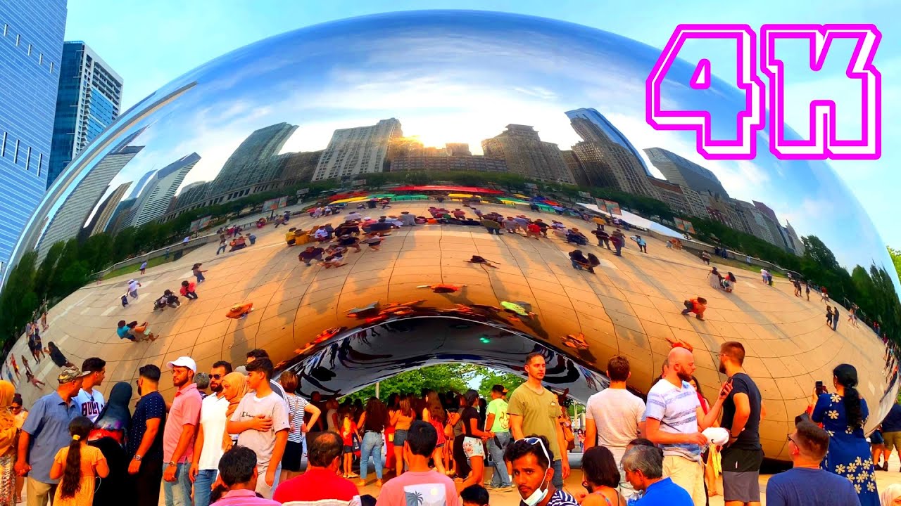Unique Structure in Chicago, Cloud Gate 4K - UHD