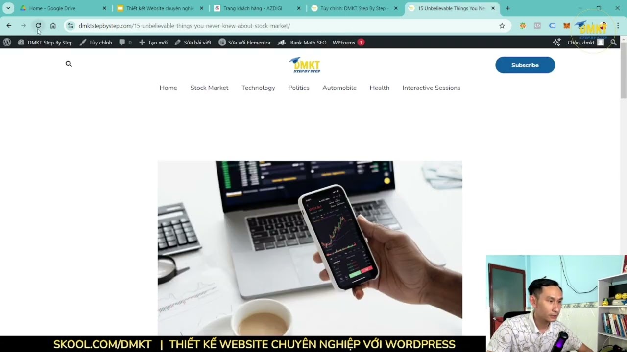 TK Web Wordpress | [Bài 3.2] Tùy chỉnh Header (Tiêu đề trang) | DMKT Step By Step