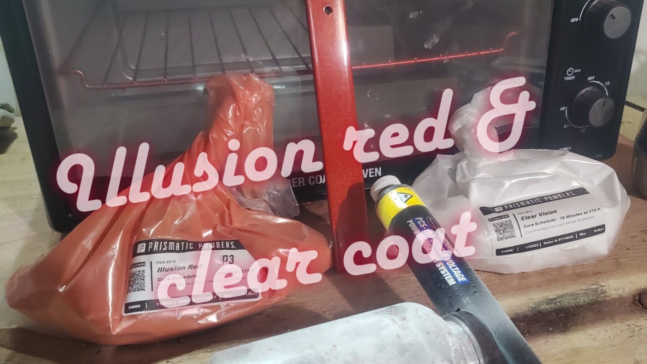 Illusion red & clear coat. Prismatic powders