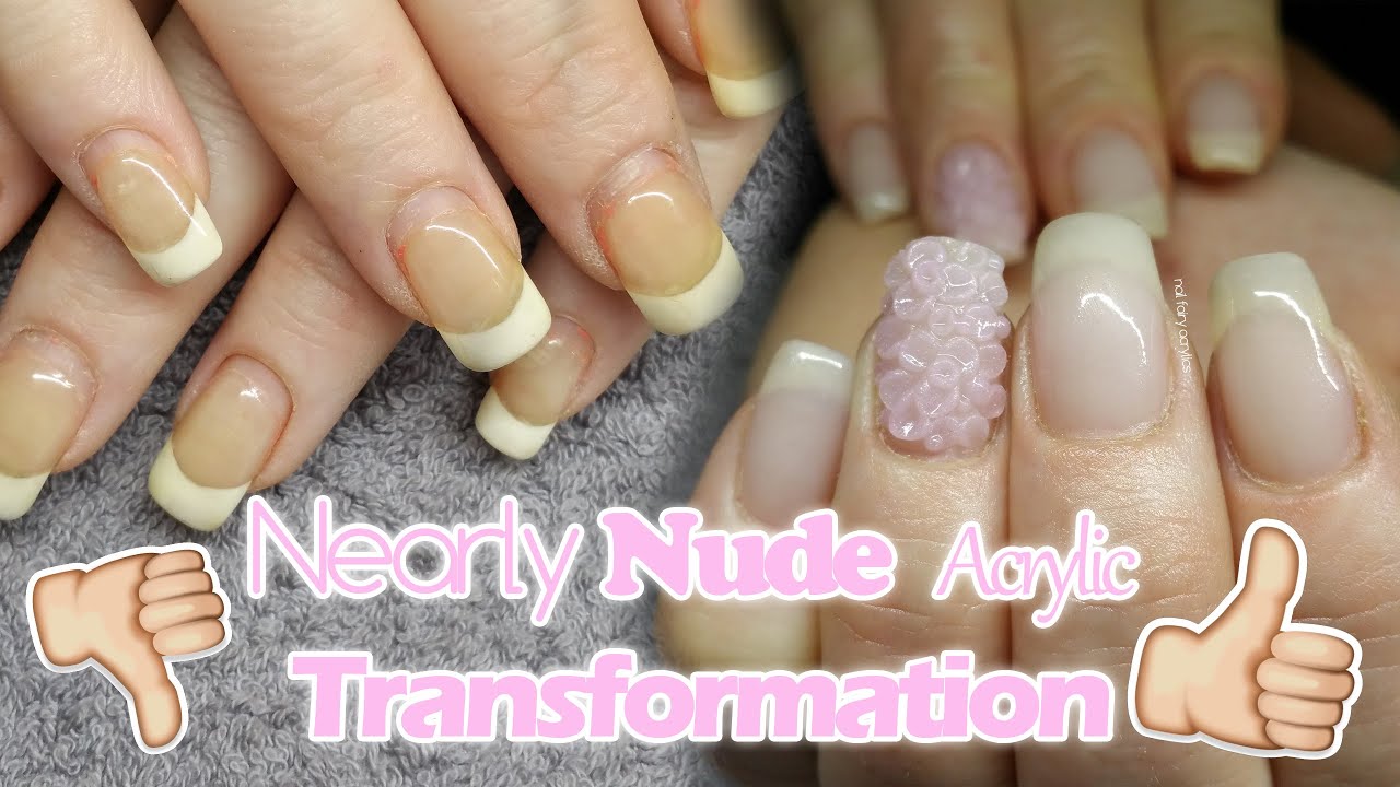 Nearly nude acrylic nails | Transformation