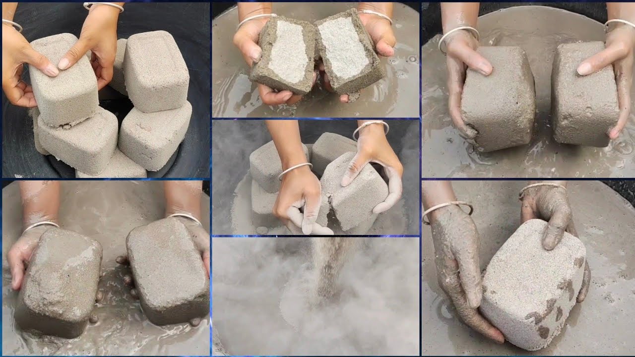 Asmr Softness overload 😊 Super soft dusty sand cement dry water 💦crumbling 🎉HBD Tanu and sonia's mom