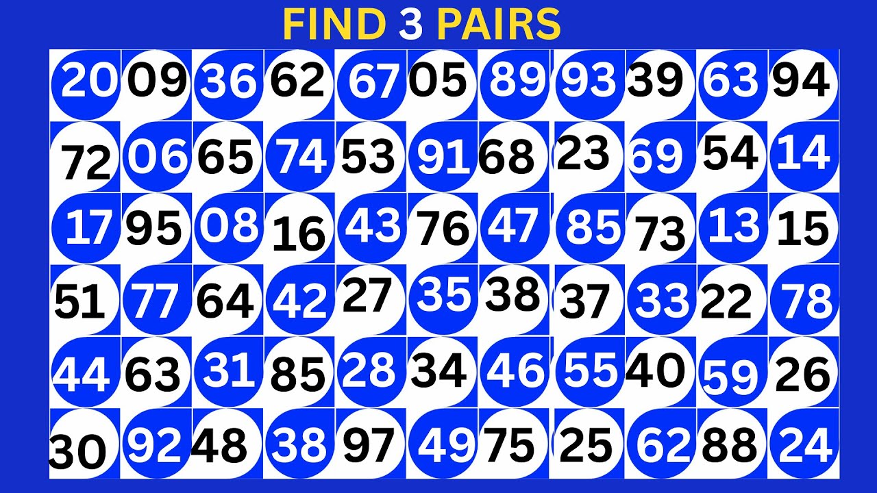 Number Search, Find 3 Pairs, "Unbelievable! " Brain Teasers Ahead! Test Your IQ, Preceptive Genius