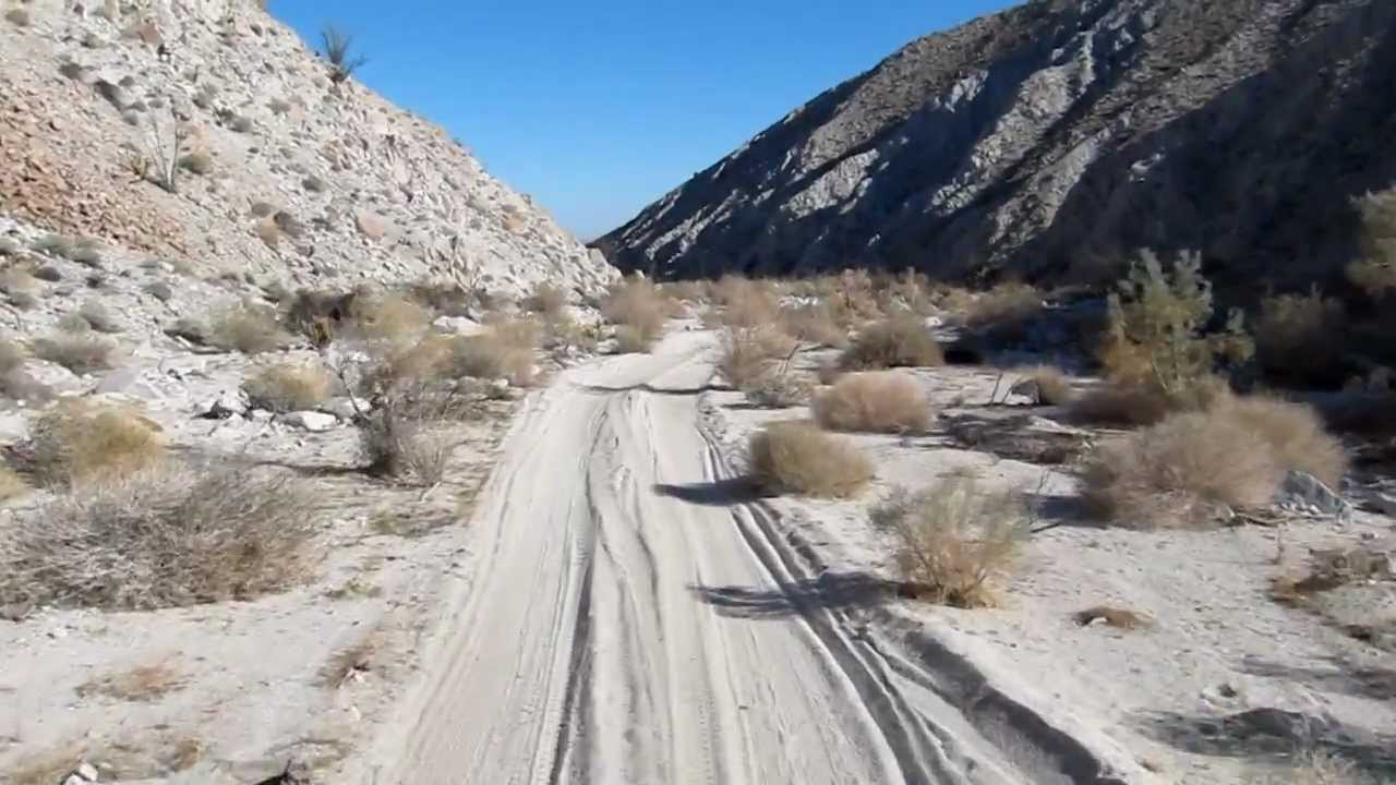 Driving the LandCruiser through Indian Gorge in Anza Borrego