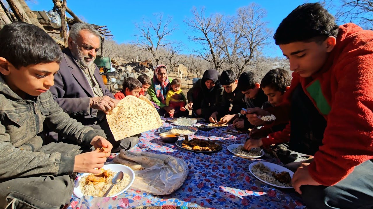 Real Life of Nomads in Zagros Mountains|Surviving Snowy Winters, Herding, and Traditional Cooking