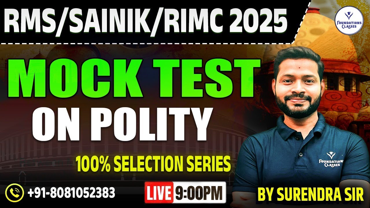 RMS/Sainik/RIMC 2025 | Mock Test on Polity | GK Practice Class by Surendra Sir Foundations Classes