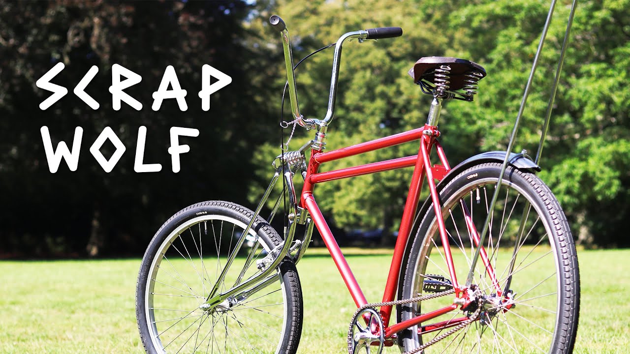 Custom jaren 70 chopper fiets bouwen - Rusty Red Transporter - Scrap Wolf
