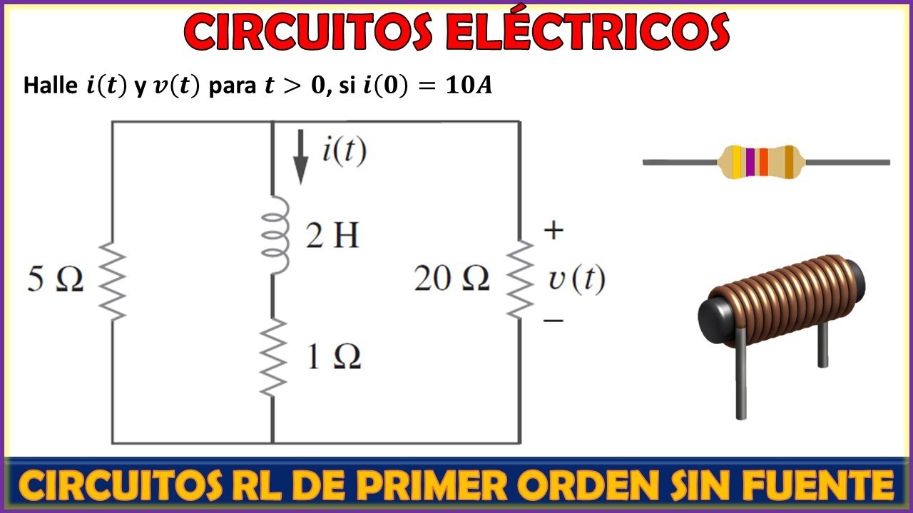 CIRCUITOS ELECTRICOS DE PRIMER ORDEN RL (Resistencia-Bobina) SIN FUENTE - Problema 7.22 Sadiku