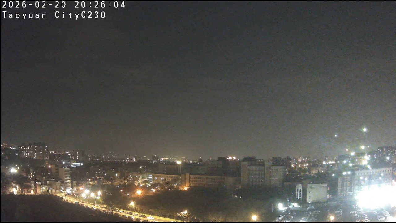 桃園市中壢區即時影像 Taoyuan Zhongli Live Cam｜天氣實況 Taiwan Weather Cam｜City View 24/7｜注意交通安全，遲到總比到不了好 2026/2/20