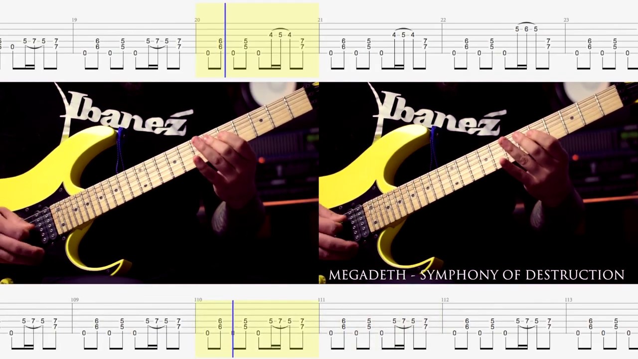 MEGADETH - Symphony of Destruction [RHYTHM GUITAR COVER  + TAB]