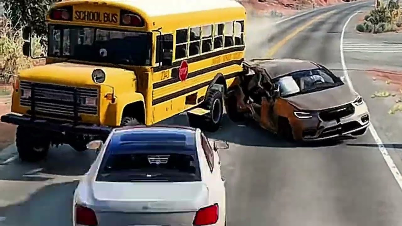 Realistic Highway Car Crashes #19