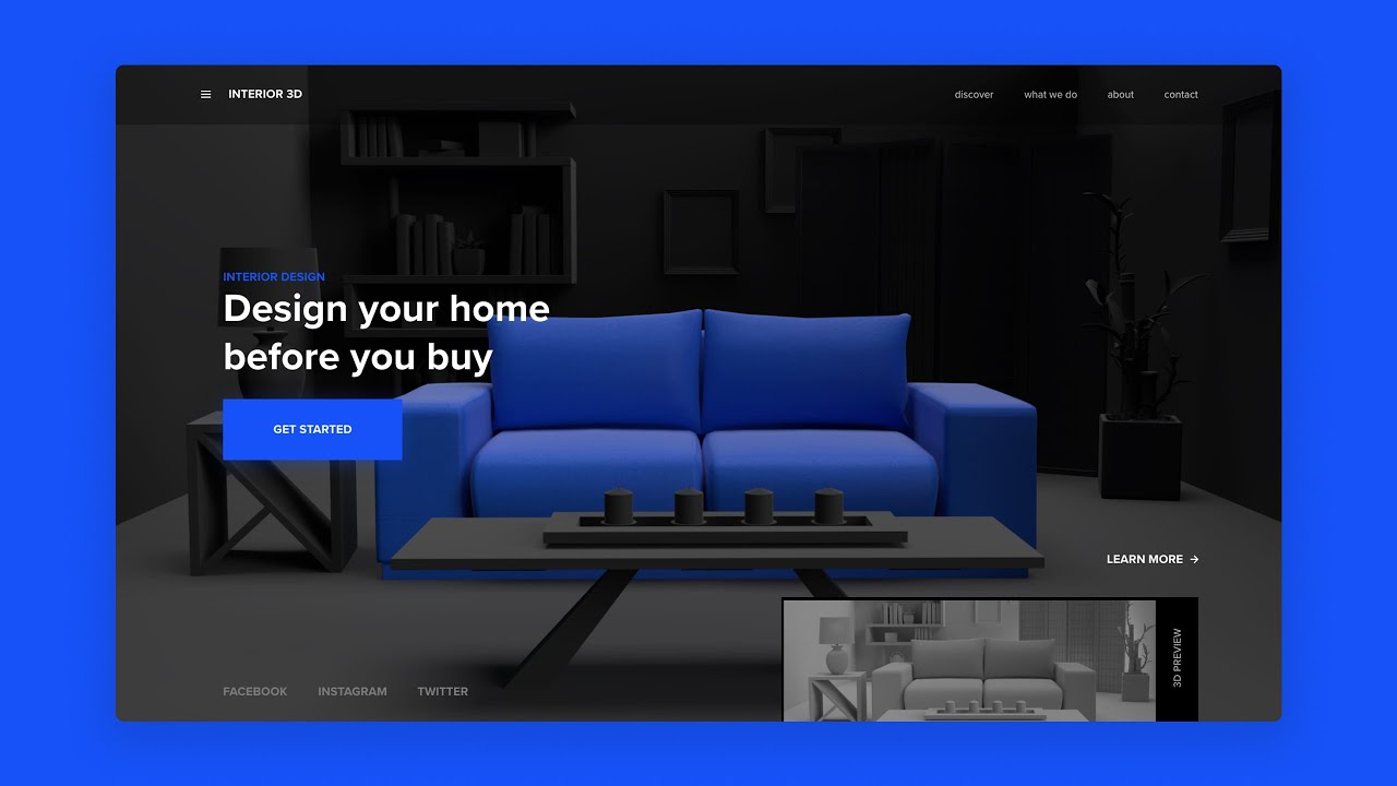 Adobe XD & Adobe Dimension Web Design - Speed Art