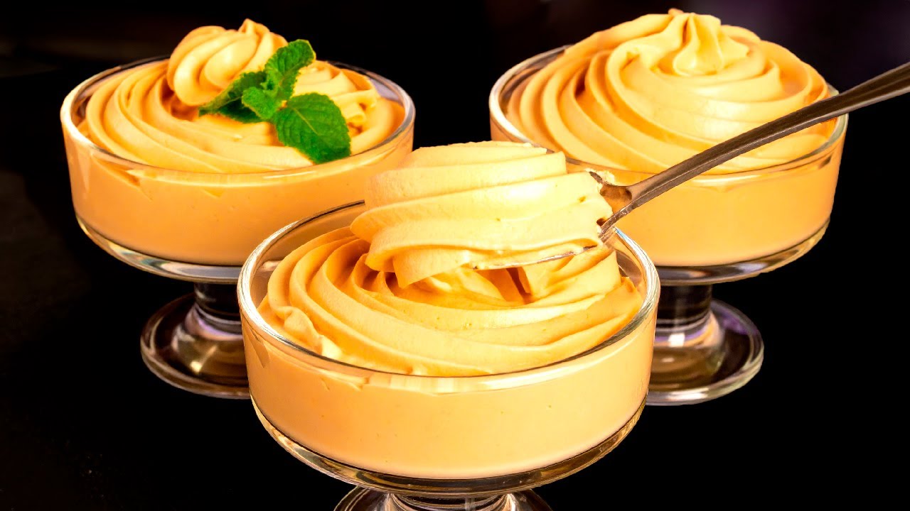 Nur Pfirsiche und Sahne! Leckeres Dessert ohne Backen! 5 Minuten Rezept!