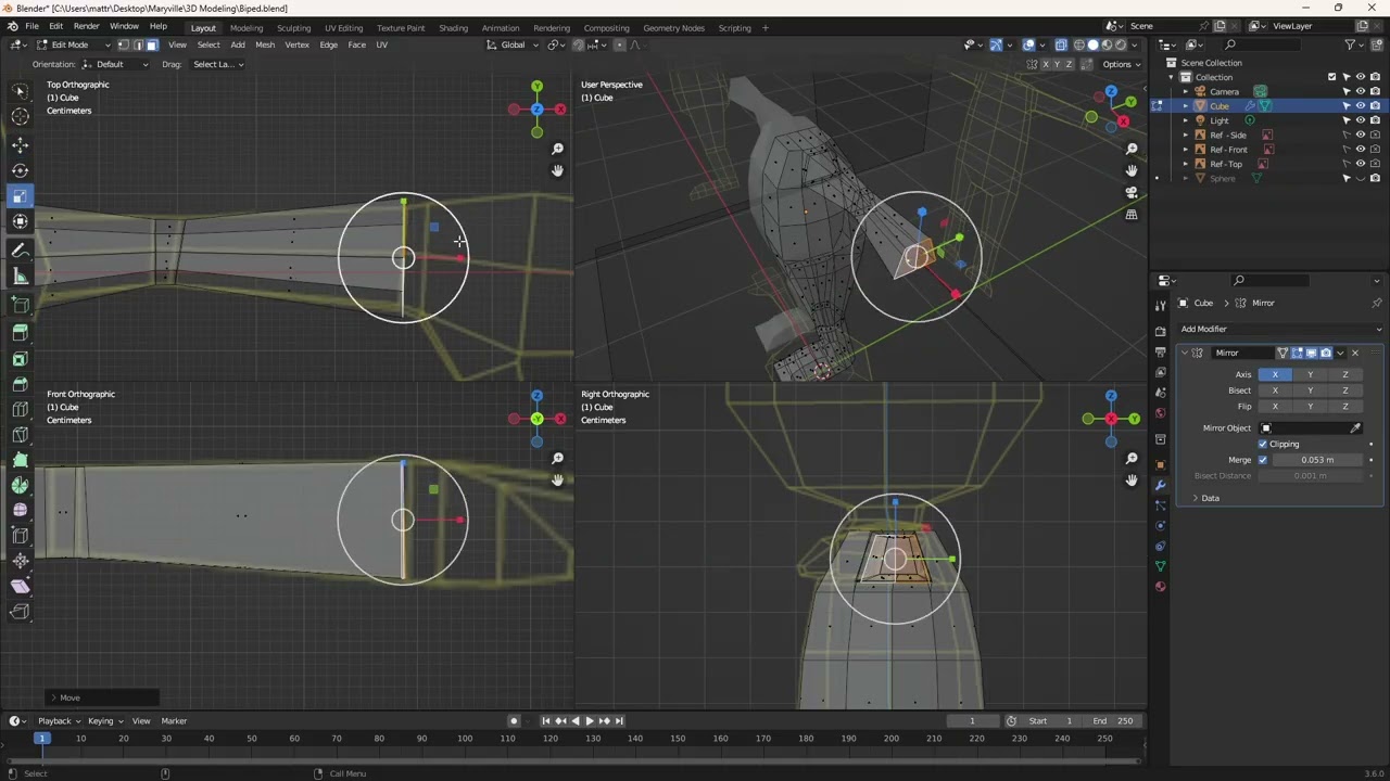 Blender Tutorials - Basic Biped Modeling - 05 Adding Arms
