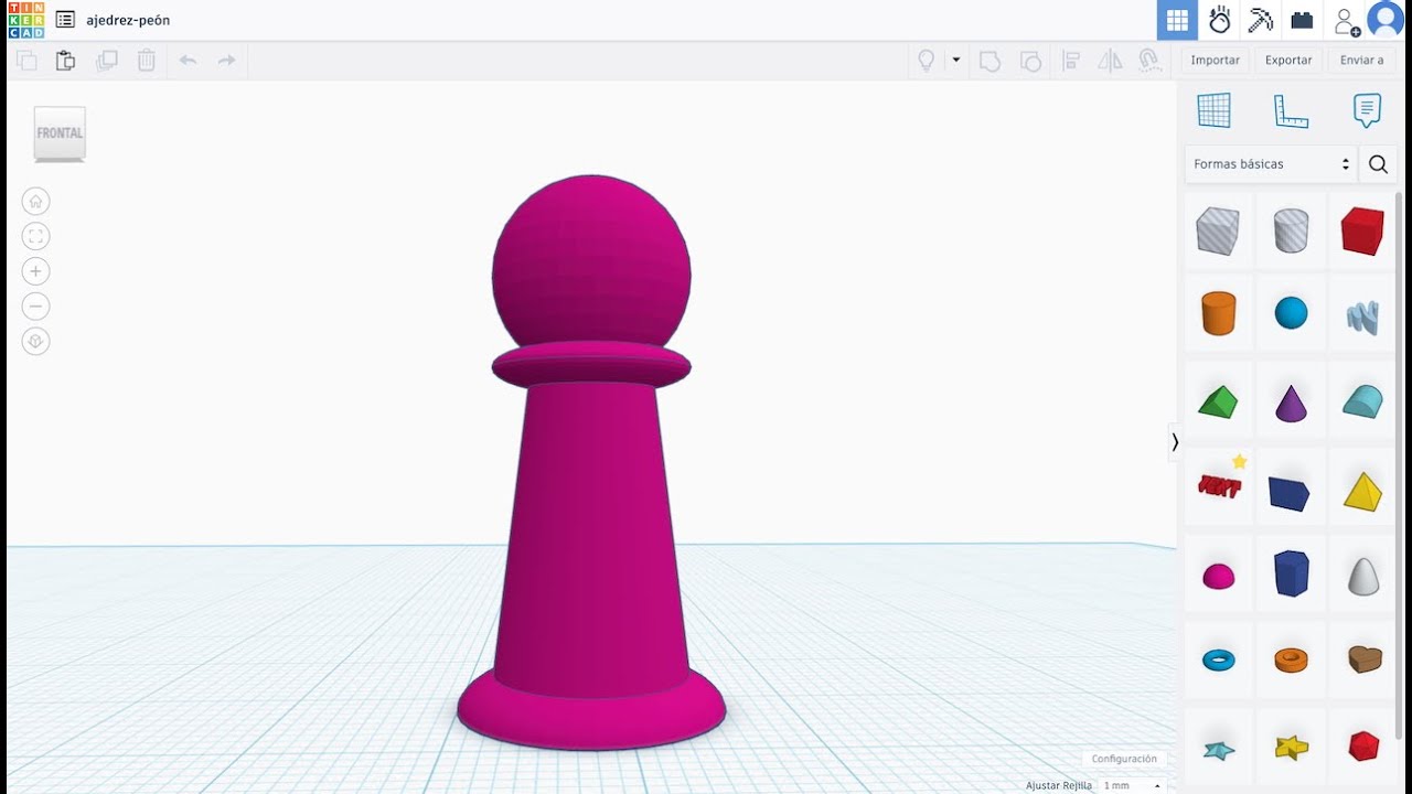 Tinkercad, como hacer un peón de ajedrez