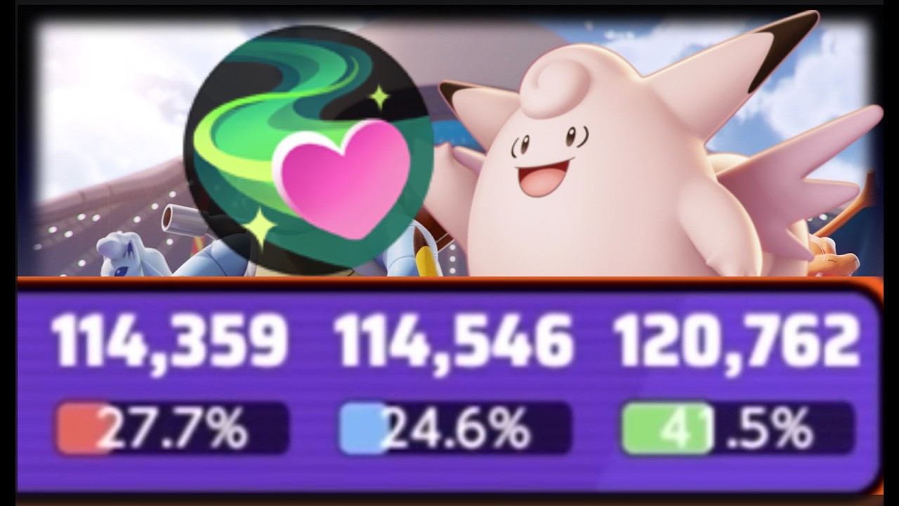 Incredible Triple 100k Clefable Game! Pokemon Unite