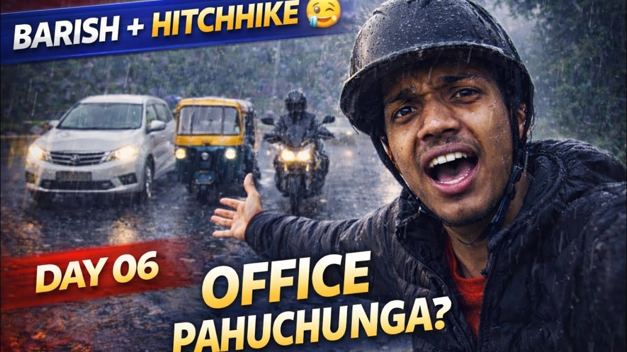 👉Barish Mein Hitchhiking Karke Office! 😰 | Day 6 Challenge #dailyvlog #newvlog #vlog #videoblog 
