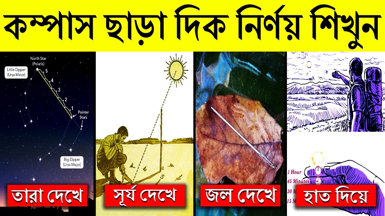সূর্য, নক্ষত্র, জল এবং হাতের সাহায্যে দিক নির্ণয় শিখুন | How To Learn Directions Without Compass