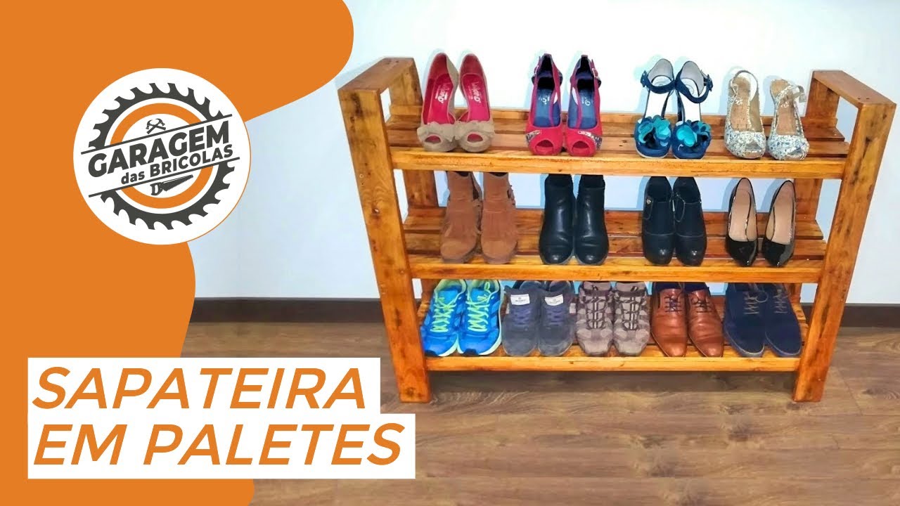 Sapateira em paletes - DIY# Shoe rack on pallets | Garagem das Bricolas