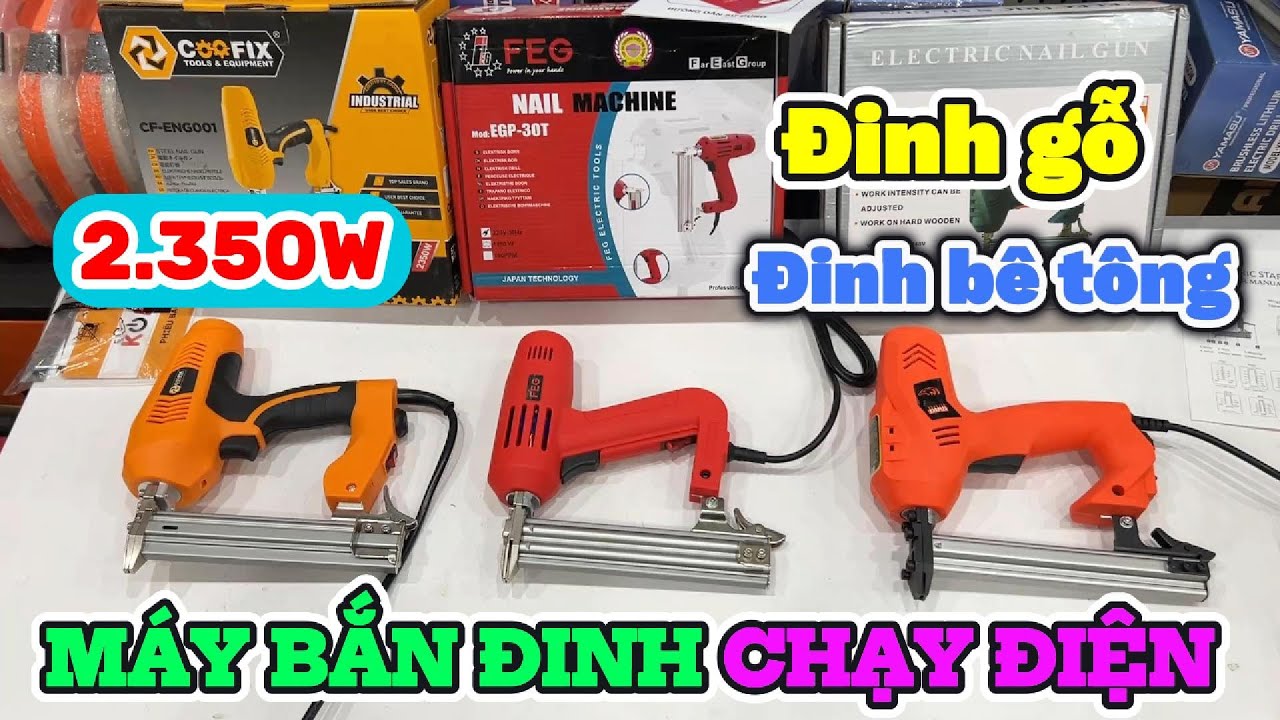 Máy Bắn Đinh Chạy Điện 220V Hãng COOFIX - FEG - BOQL ST18 | Súng Bắn Đinh Bê Tông - Đinh Gỗ