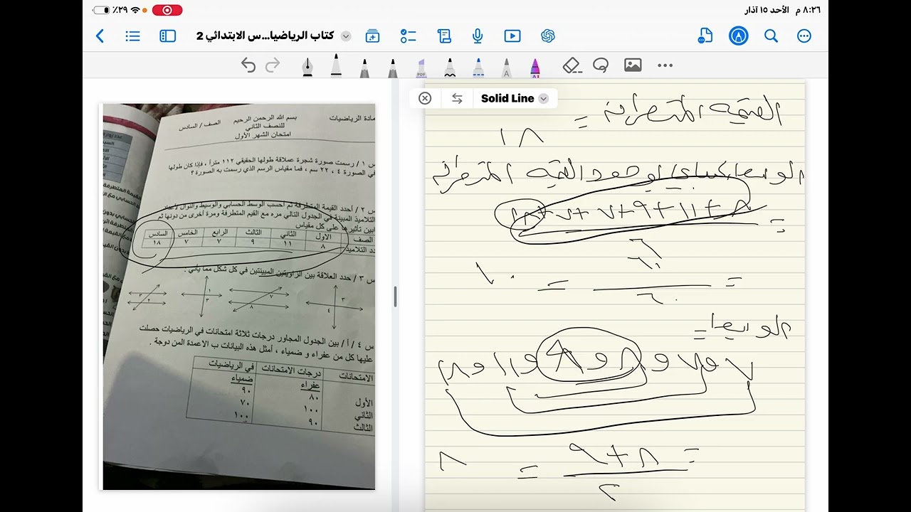 حل اسئلة امتحان اليوم رياضيات النصف الثاني السادس ابتدائي 
