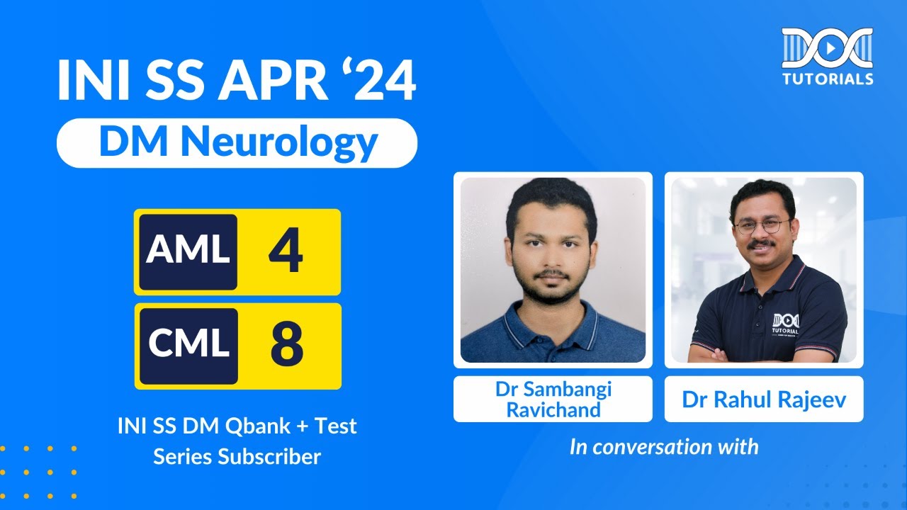Dr Ravichand INI SS DM Neurology Exam 2024 Rank 4 Success Story with Dr Rahul Rajeev | DocTutorials