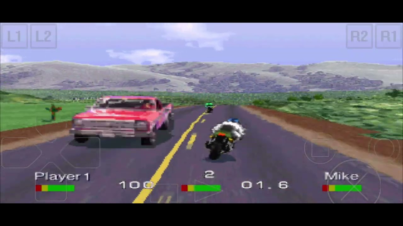 Road Rash Gameplay walkthrough Level 1 Map Napa valley on epsxe emulator android 