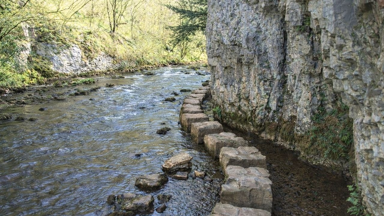 Chee Dale and the Stepping Stones Walk, English Countryside 4K