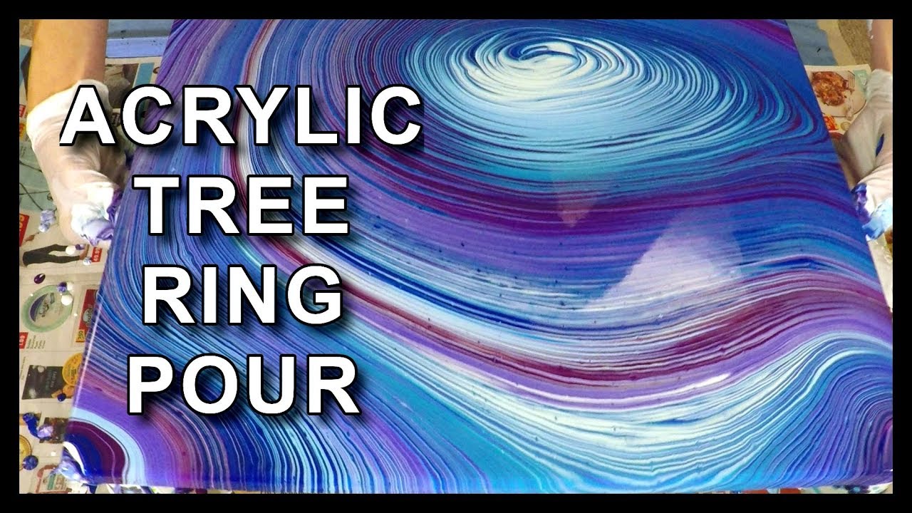 ACRYLIC POURING | Tree Ring / Swirl Pour