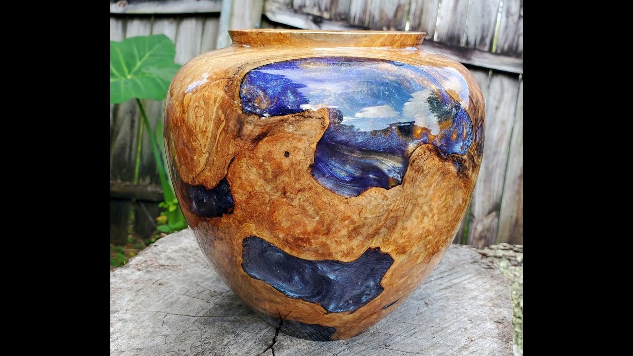 Mystery Burl and Resin Hollow Form