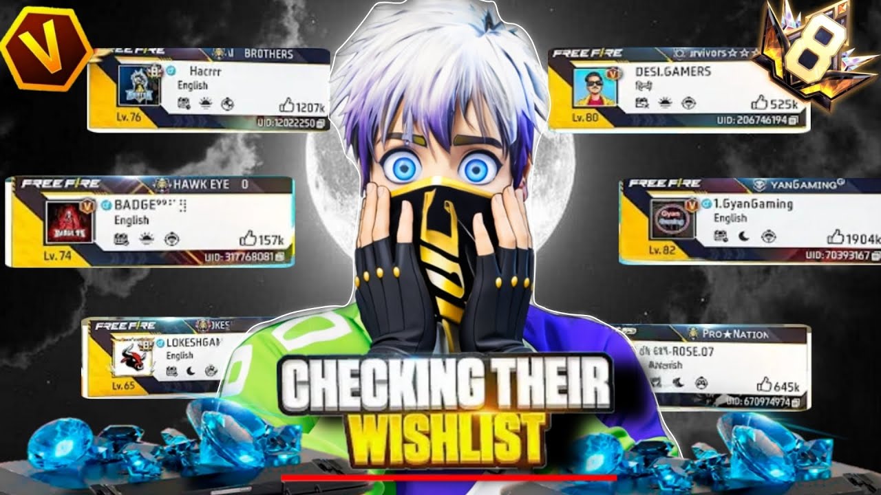 Reaction On Richest Youtuber Wishlist 🔥 V Badges , Prime 8 😊 Garena - Free Fire