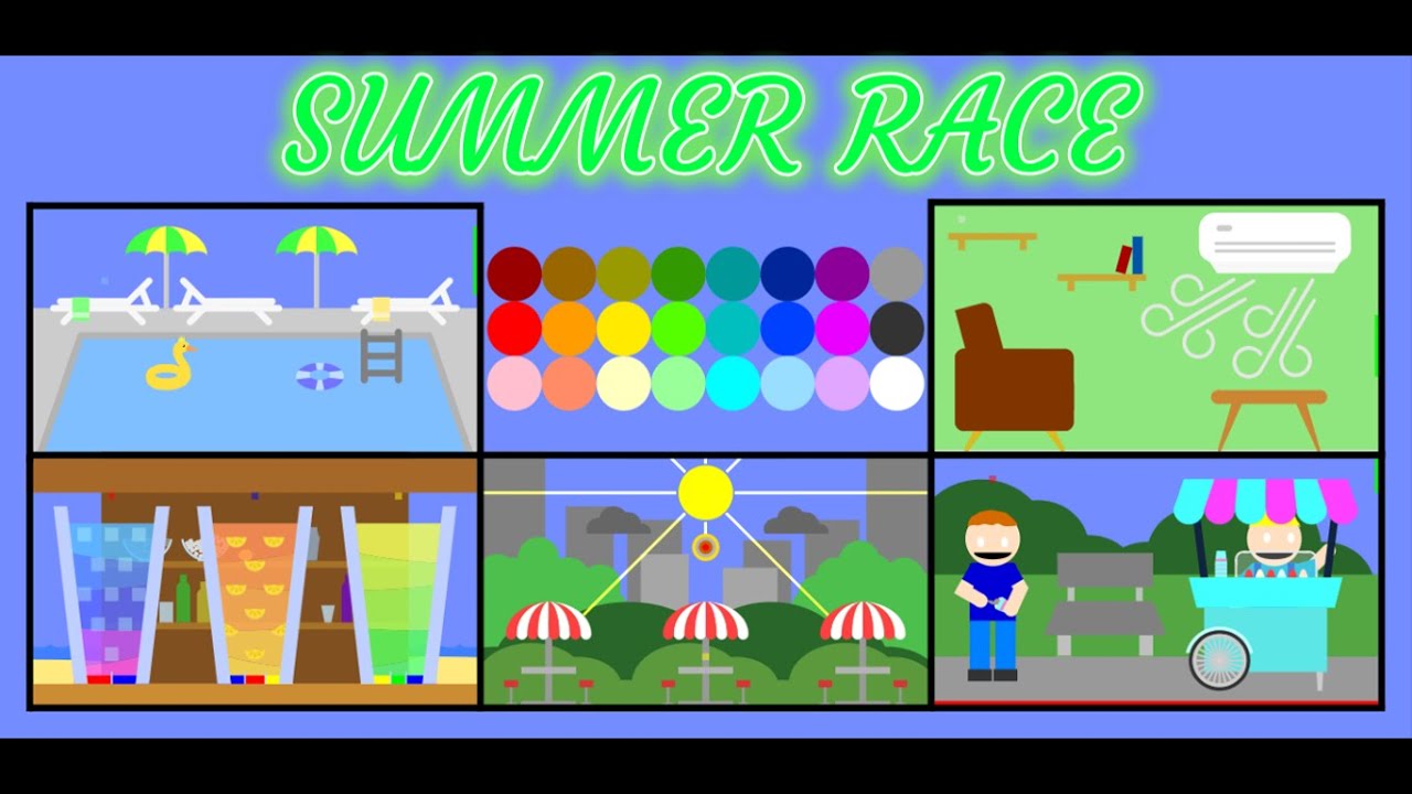 24 Marble Race EP. 7: Summer Race (by Algodoo)