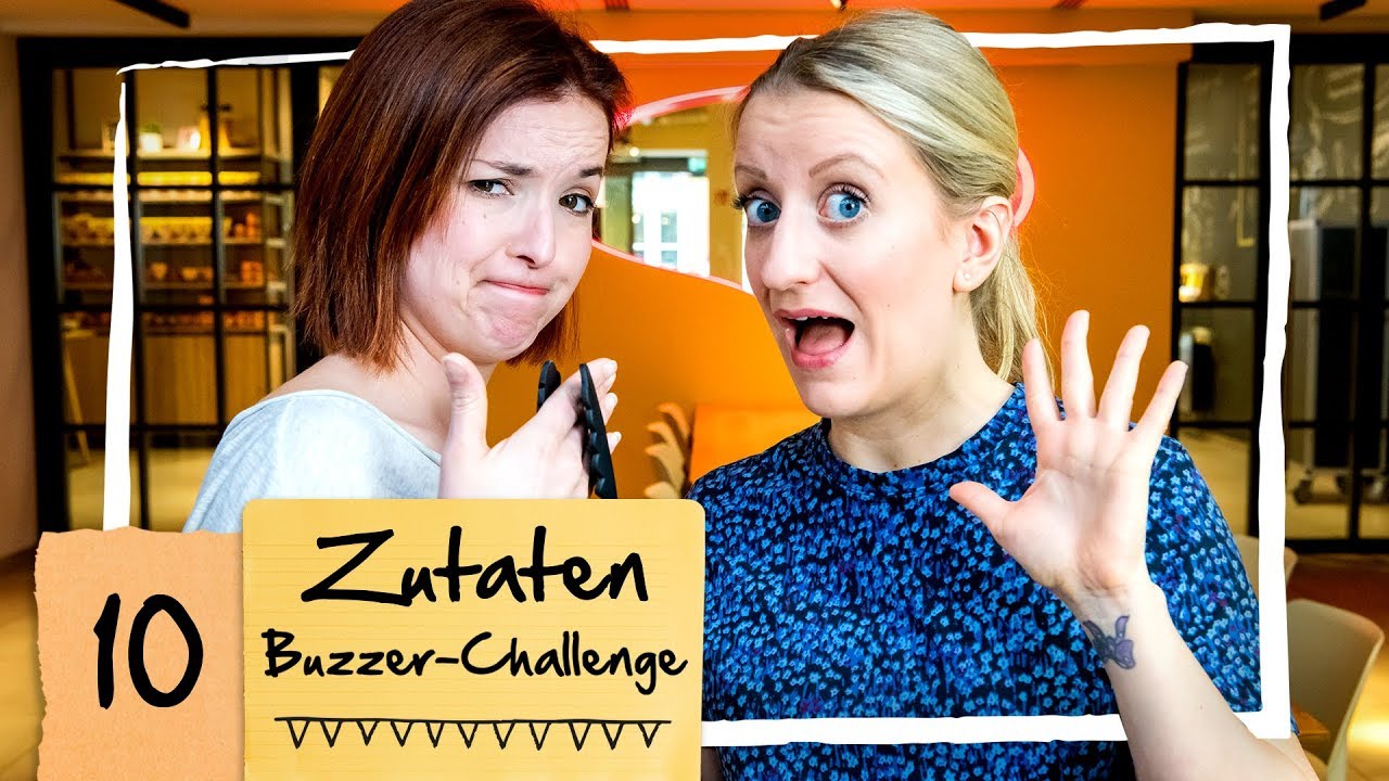 Isabella und Sandra kochen ohne die Zutaten zu berühren | 10 Zutaten Buzzer Challenge