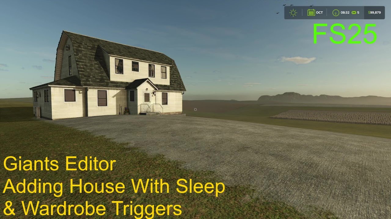 Giants Editor Tutorial | How To Add Main Farm House With Sleep And Wardrobe Trigger | FS25 Step 28