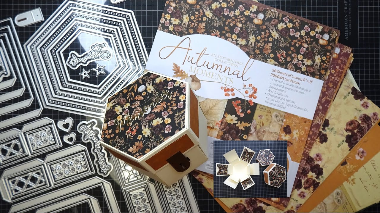 Tonic Studios A Box of Memories My Memory Book Die Set & Autumnal Moments Papers Review Tutorial!