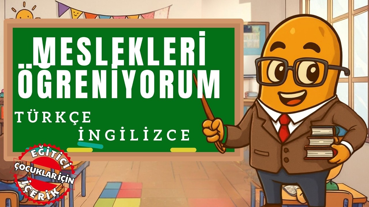 Meslekleri Öğreniyoruz! İngilizce-Türkçe Meslek İsimleri ve Okunuşları #animation #education #eğitim