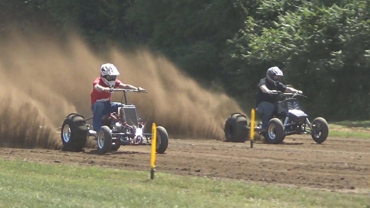 ATV DRAG RACING  2 STROKE VS 4 STROKE HONDA VS YAMAHA ADIRONDACK ATV RIDERS CLUB PT 4