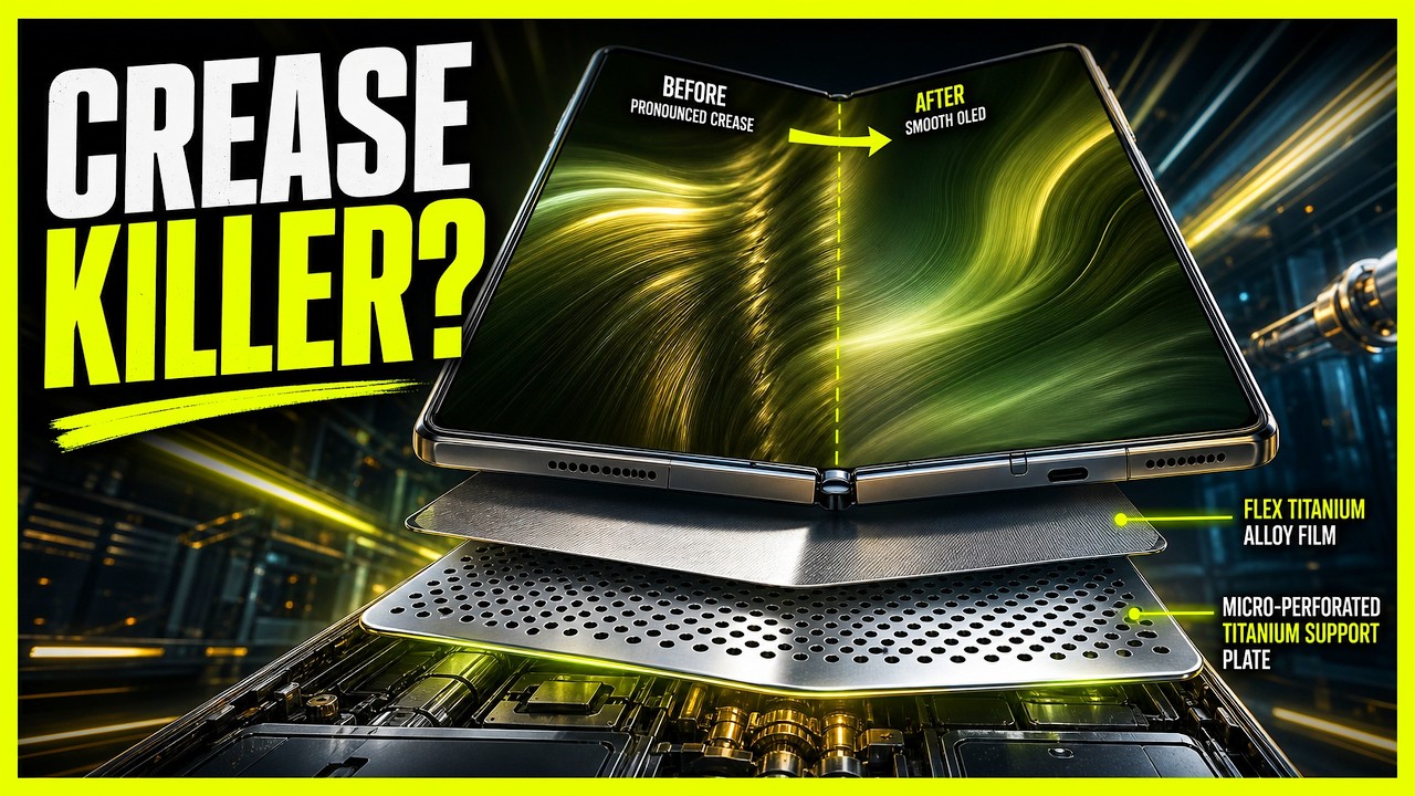 📱🛡️ SAMSUNG ATTACKS THE FOLDABLE CREASE! Flex Titanium 🔩 Makes OLED 20X Stiffer! ✨🧬