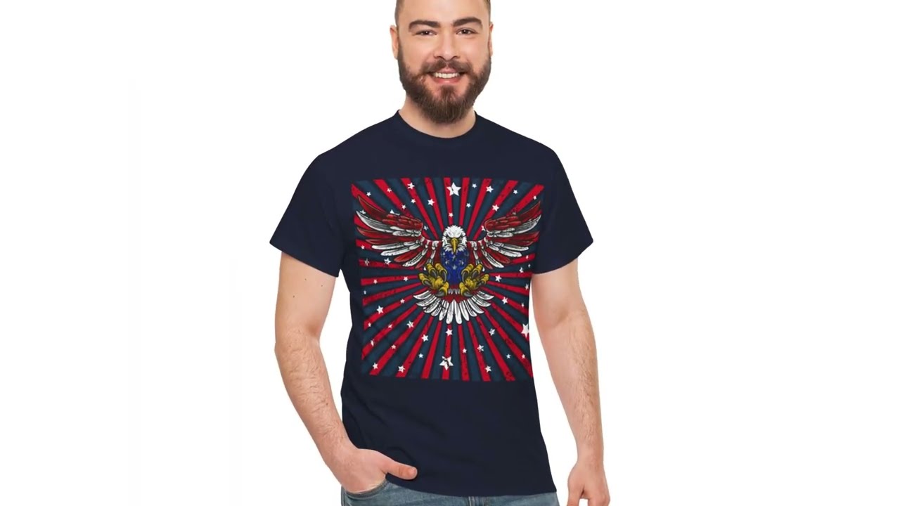 Fly High in Style: Red, White, and Blue American Flag Eagle Shirt