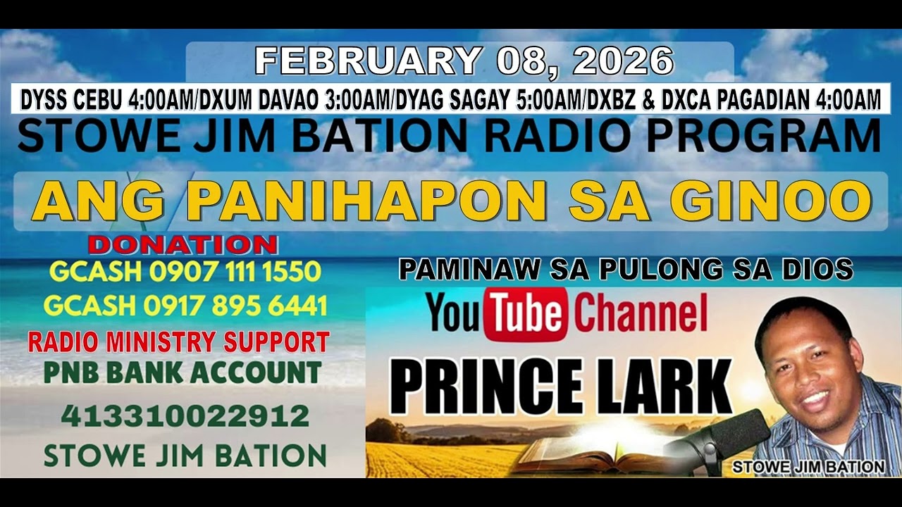 FEBRUARY 08, 2026 || ANG PANIHAPON SA GINOO || STOWE JIM BATION || CEBUANO WALI